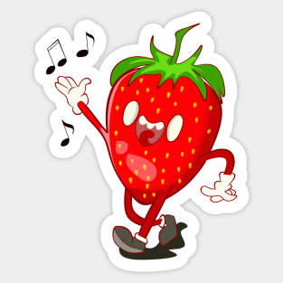 Cute happy strawberry Sticker